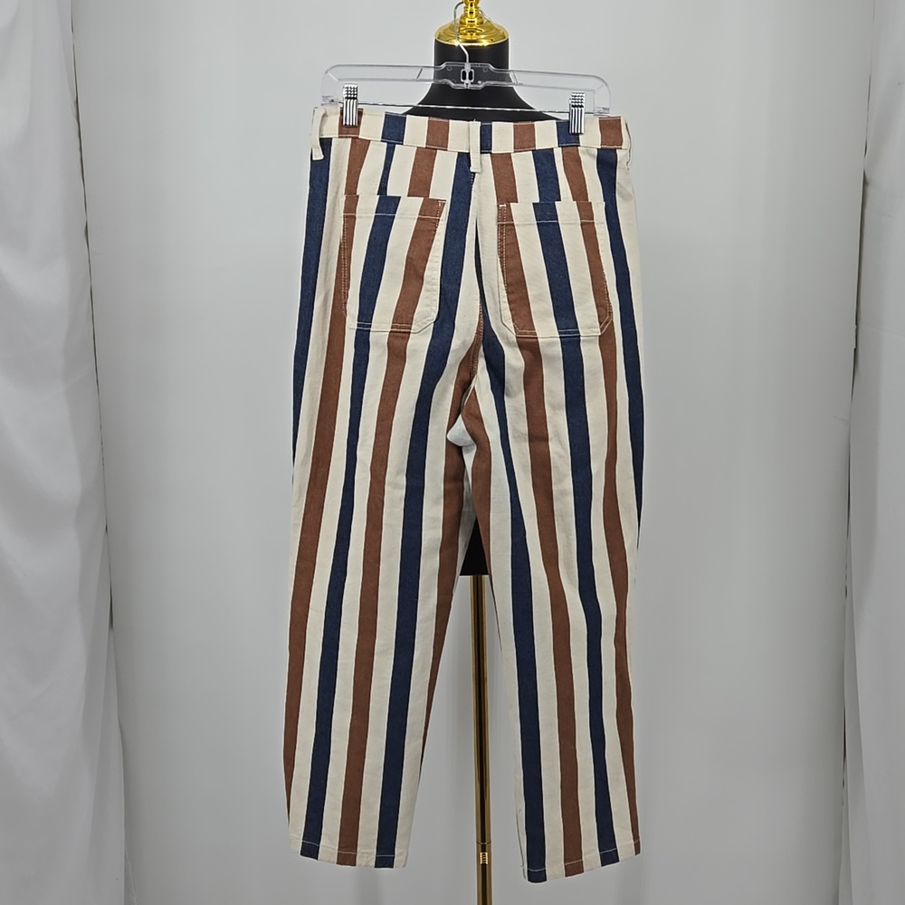 Striped Straight Leg Ankle Jeans Size 31/12 - Picture 7 of 12